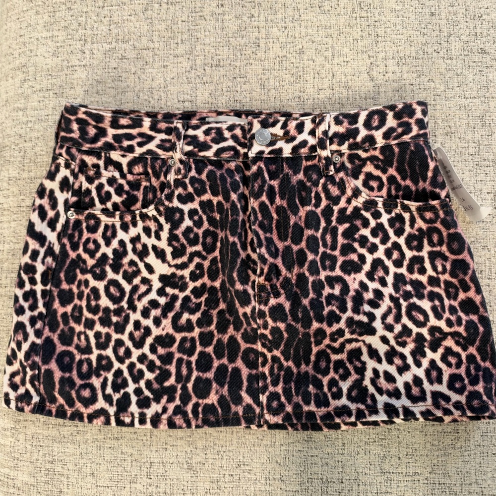 Leopard Print Mini Skirt